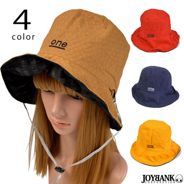 ワールドインポートJJ 本店 - 商品詳細：ロゴ バケットハット 帽子 つば広 リバーシブル リップル生地 ワイヤー入り 4color