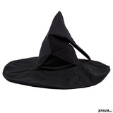 おおきなツバの魔女帽子 シンプル 本格的 魔女ハット 魔女っ子 ハロウィン 仮装...