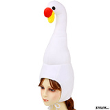 帽子 白鳥 赤黄くちばし かぶりもの 鳥 被り物 おもしろ コスプレ 宴会 ハロ...